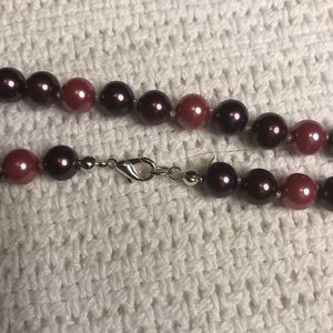 Two tone purple beaded necklace 60 inches